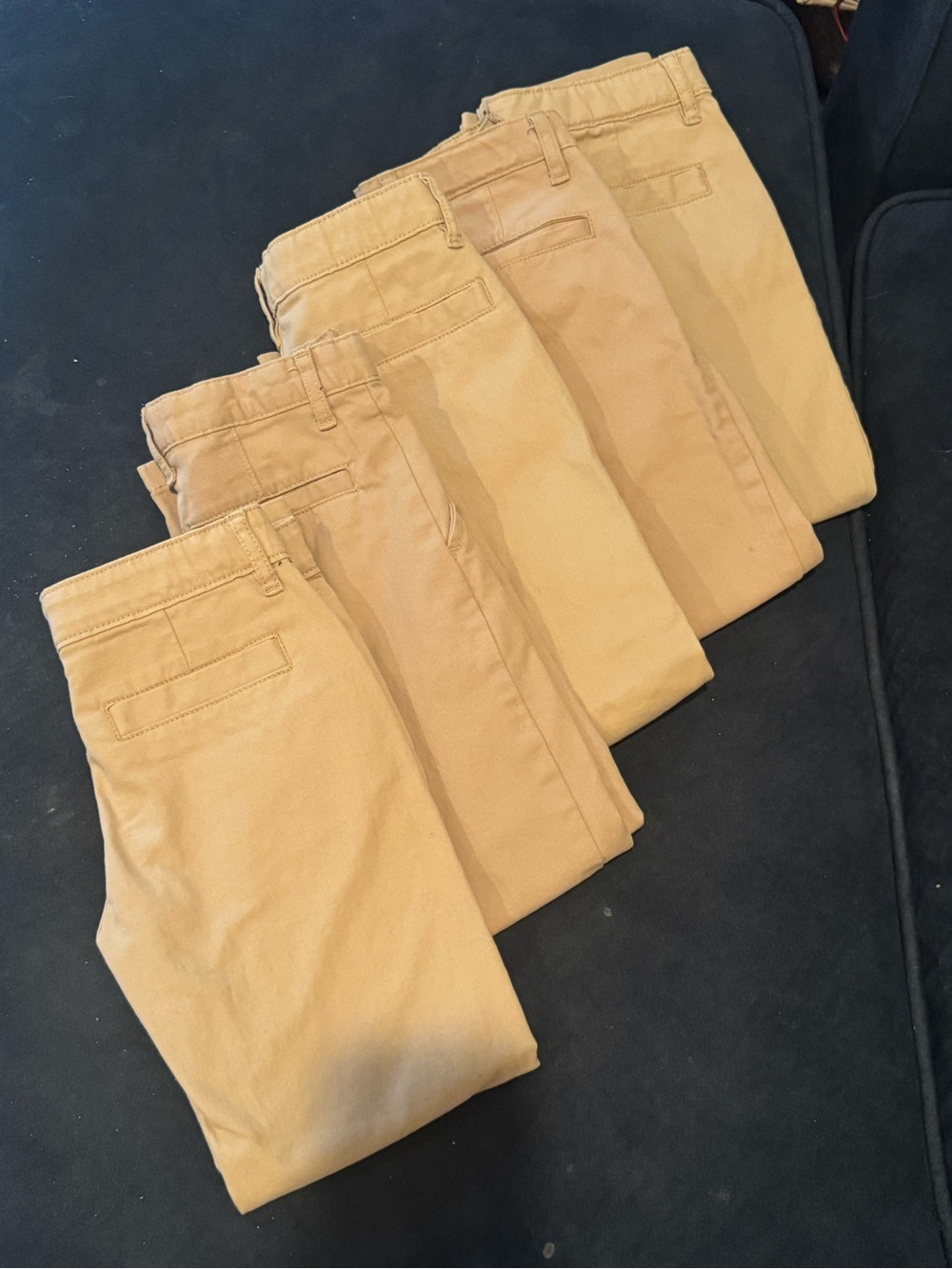 Old Navy Girls Khaki Uniform Pants Size 8- 5 Pairs